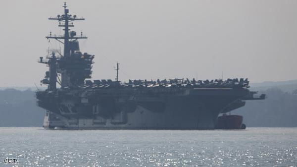 حاملة طائرات أمريكية تتجه إلى المياه الإقليمية اليمنية لاعتراض الأسطول الإيراني