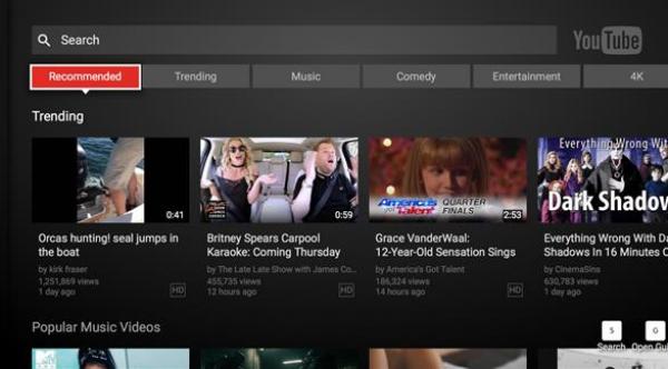 يوتيوب تعيد تصميم واجهة تطبيقها الخاص بأجهزة التلفاز