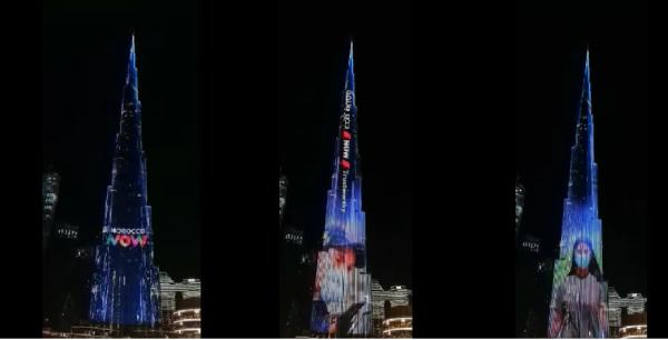 عرض مبهر للعلامة المغربية الجديدة Morocco Now على "برج خليفة" بدبي، الأعلى من نوعه في العالم(فيديو)
