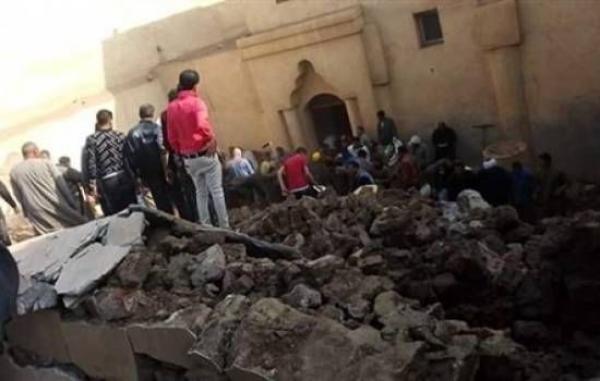 انهيار حائط بكنيسة أثرية وسط مصر