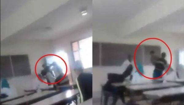 بالفيديو: تلميذ يتبادل الضرب مع أستاذته داخل القسم ورد فعل غريب من زميله!
