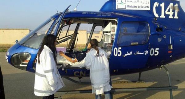 نقل إحدى المصابات في كارثة الصويرة عبر المروحية إلى المستشفى الإقليمي بمراكش