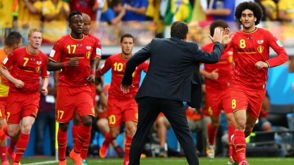 بلجيكا تحرز هدفين في عشر دقائق لتفوز على ممثل العرب الوحيد في كأس العالم