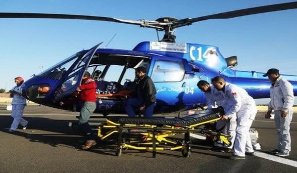 شاب يسقط من علو 9 أمتار بالعيون و نقله في حالة حرجة بمروحية طبية الى مراكش