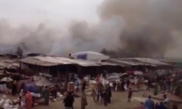 حريق مهول يلتهم "سوق المغرب" بنواكشوط