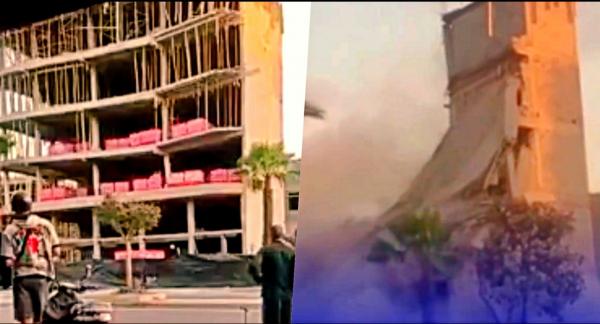 يا ربي السلامة: انهيار عمارة من 4 طوابق بمنطقة "الهراويين" (فيديو)