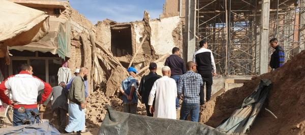 مصرع شخص في انهيار حائط فوق رؤوس عمال بناء مسجد بتارودانت (صور)