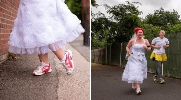 عروس بريطانية تقرر جري 5 كيلومتر مرتدية ثوب زفافها لجمع المال لجمعيتين خيريتين