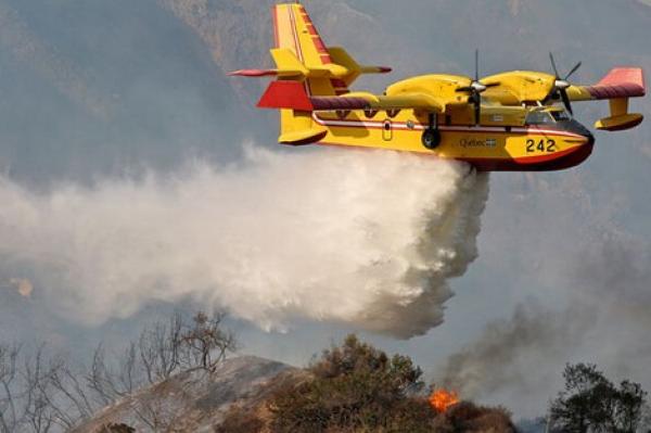 الاستعانة بطائرات "كنادير" للسيطرة على حريق ضخم بغابة "بوكربة" بإقليم تازة(فيديو)