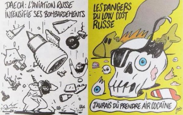 روسيا تهاجم "شارلي إيبدو" بسبب كاريكاتور الطائرة المنكوبة في مصر‎