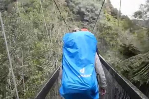 بالفيديو: لحظة انهيار جسر تحت أقدام 4 سياح