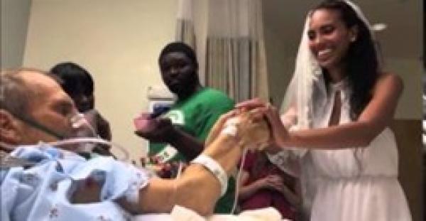 بالفيديو.. فتاة تقيم حفل زفافها بالمستشفى مع أبيها المريض
