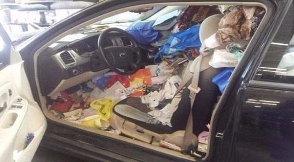 بالصور: هذا ما يحدث عندما تترك القمامة تتكدس في سيارتك