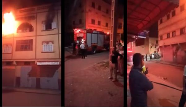 الفقيه بن صالح:  حريق مهول يأتي على شقة سكنية و"شارجور" قد يكون السبب (فيديو)
