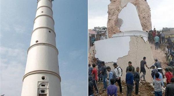 بالصور: زلزال نيبال يحول مواقع أثرية إلى ركام