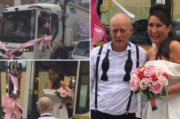 بالفيديو: عروس تصل إلى حفل زفافها بسيارة قمامة