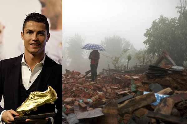 رونالدو يتبرع بمبلغ كبير لإغاثة منكوبي زلزال نيبال