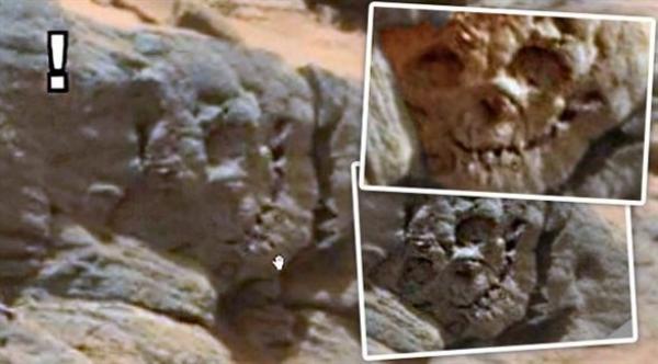 صورة جمجمة فوق سطح المريخ تثير جدلاً على الإنترنت