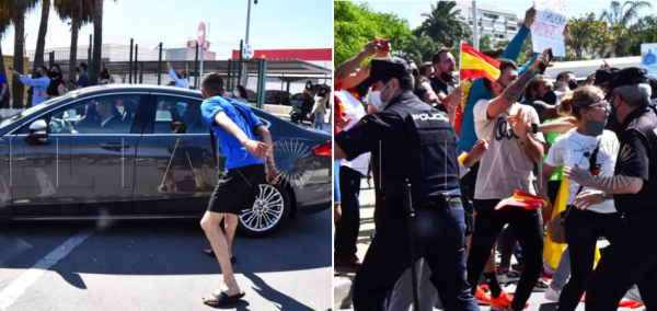 استهجان وشتائم وهجوم على سيارة رئيس الحكومة الإسبانية لدى وصوله إلى سبتة المحتلة (فيديو)
