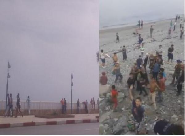شعار الشعب يريد "زورق الفانطوم" يُشعل شواطئ الفنيدق (فيديو)