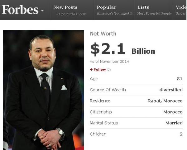 تصنيف فوربس لأغنى 50 شخصية إفريقية : الملك محمد السادس يدخل القائمة و بنجلون الأغنى في المغرب