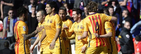 برشلونة يعاني قبل الفوز على ليفانتي و الانفراد بصدارة الليغا (فيديو)