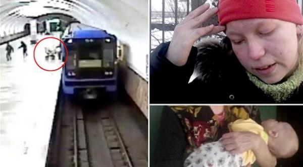 بالفيديو: غضبت من زوجها فرمت برضيعها إلى سكة قطار