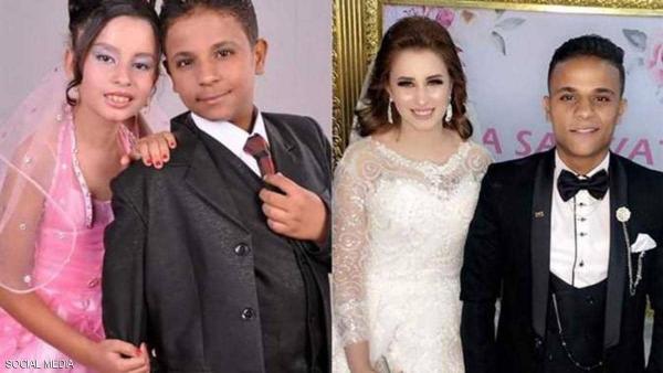 أصغر عروسين في مصر يعقدان قرانهما بعد 6 سنوات من خطوبتها