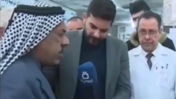 لحظة وفاة عجوز عراقي أثناء مقابلة تلفزيونية على الهواء(فيديو)