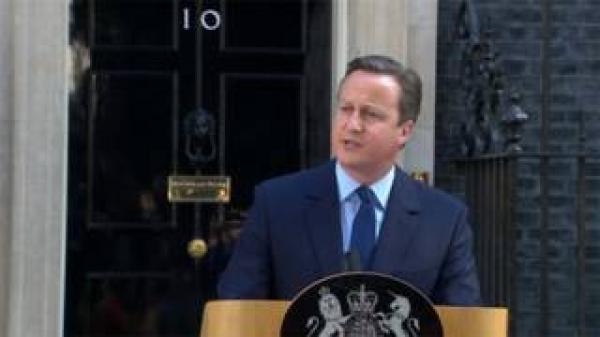 رئيس الوزراء البريطاني ديفيد كامرون يقدم استقالته بعد فوز مؤيدي خروج بريطانيا من الاتحاد الأوروبي