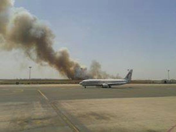 حريق بجنبات مدرجات هبوط وإقلاق الطائرات بمطار محمد الخامس