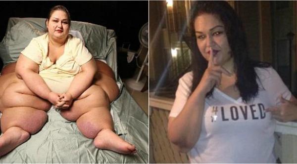 بالصور: أمريكية تفقد 350 كيلو بعد خنقها ابن شقيقتها