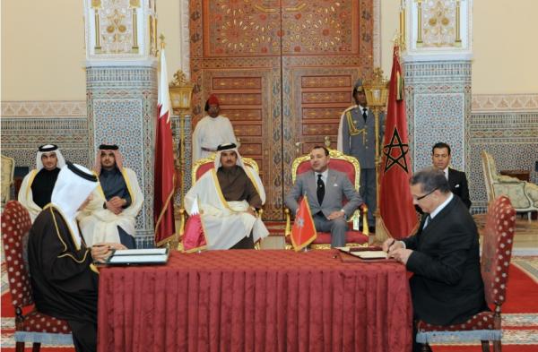 الملك محمد السادس وأمير دولة قطر يترأسان حفل التوقيع على أربع اتفاقيات للتعاون
