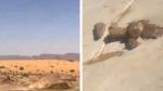 سعودي يعثر على صخرة شديدة البرودة في فصل الصيف(فيديو)