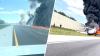 لقطات مرعبة لفرار ثلاثة ناجين من حطام طائرة محترقة